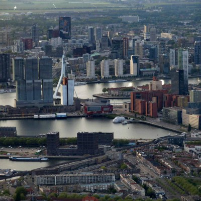 Rotterdam seen from an airballoon